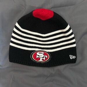 New Era NFL Knit cap Black White Red 49ers NWOT